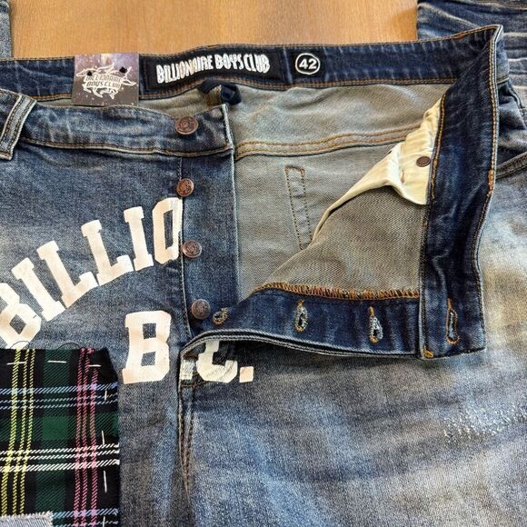 New Billionaire Boys Club 42x33 Slim BB Clubhouse Stretch Button‎ Fly Jeans - Picture 11 of 15